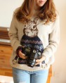 Cardigan Casual de Algodón de Manga completa de Cuello redondo de Tejidos Ordenador